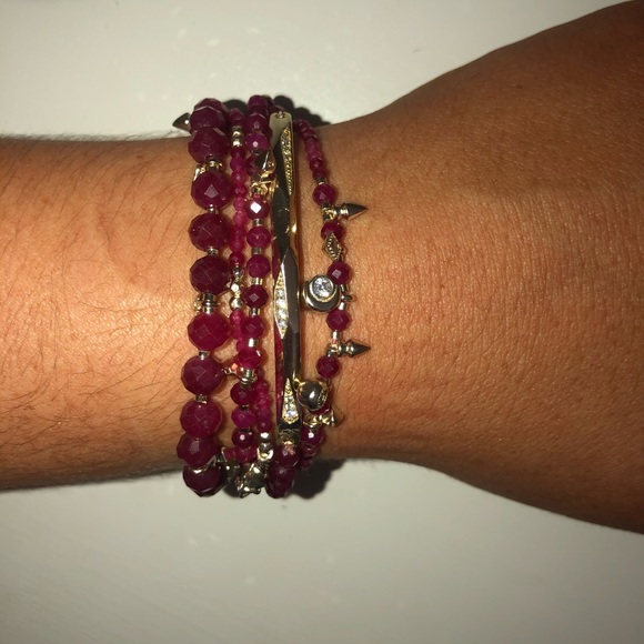 Kendra Scott Magenta Stacking Bracelet Set NWT - Picture 9 of 9